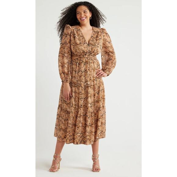 Sofia Jeans by Sofia Vergara Snake Print Cutout Maxi Dress - Picture 6 of 7